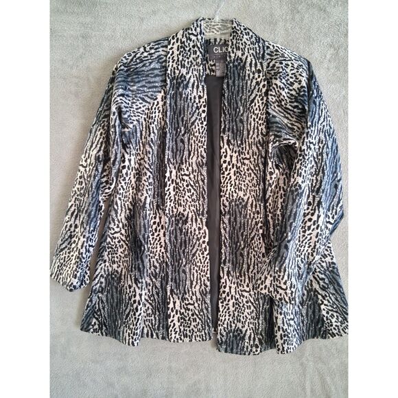 Clio Jackets & Blazers - Retro Pinup Coat Jacket Clio 2 Sz 10 Velour Animal Print Open Evening Formal